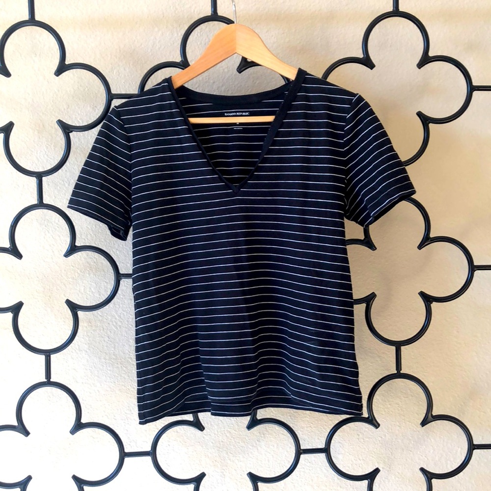 Banana Republic Striped Luxe Touch Top Size M